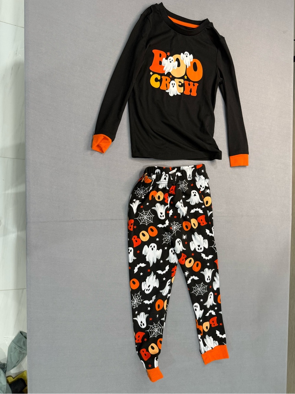 Way to Celebrate! 4T Polyester 2pc Pajama Set Halloween Ghost Long Sleeve FR